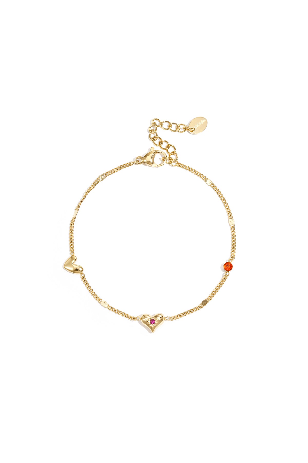 Bracelet with heart and stone pattern