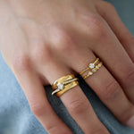 Layered ring with stones