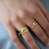 Layered ring with stones
