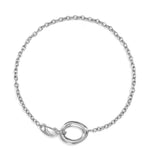 Chain with organic and oval-shaped front clasp