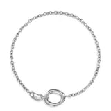 Chain with organic and oval-shaped front clasp