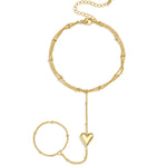 14K Gold Plated Stainless Steel Hand Chain Heart Simple Daily Simple Series Women's jewelry