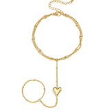 14K Gold Plated Stainless Steel Hand Chain Heart Simple Daily Simple Series Women's jewelry