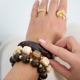 Beaded bracelet with statement glitter bead