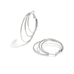 Layered plain hoop earrings