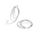 Layered plain hoop earrings