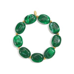 Beaded bracelet with oval and gold beads
