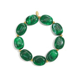 Beaded bracelet with oval and gold beads