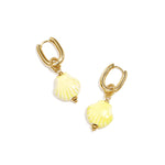 Squoval earrings with dangling shell