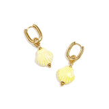 Squoval earrings with dangling shell