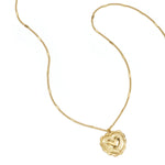 Necklace with flat details and large pendant