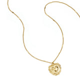 Necklace with flat details and large pendant
