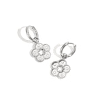 Earrings with stones in flower