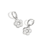 Earrings with stones in flower