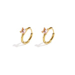 Hoops with square stone