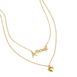Layered necklace amour with heart