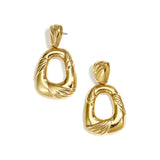 Teardrop-shaped statement earrings with design