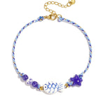 Anklet with rope motif, fish and star beads
