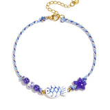 Anklet with rope motif, fish and star beads