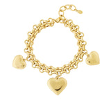 Trio bold heart Bracelet