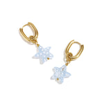 Earrings with spotted starfish
