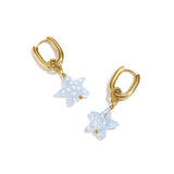Earrings with spotted starfish