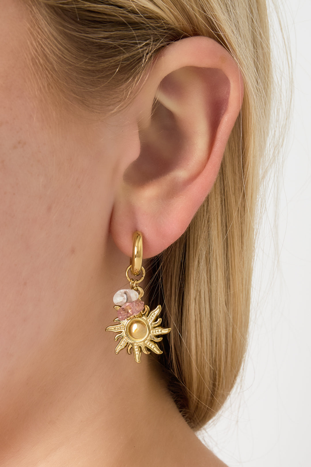 Stainless Steel Drop Earrings Sun/Moon Casual Daily Simple Series Women's jewelry