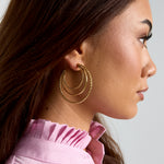 Layered triple hoop earrings