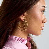 Layered triple hoop earrings