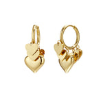 Earrings with different sizes of heart pendants