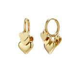 Earrings with different sizes of heart pendants