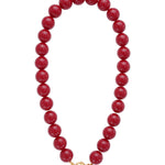 Necklace with large beads and front closure-15mm