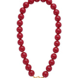 Necklace with large beads and front closure-15mm