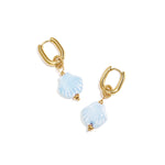 Squoval earrings with dangling shell