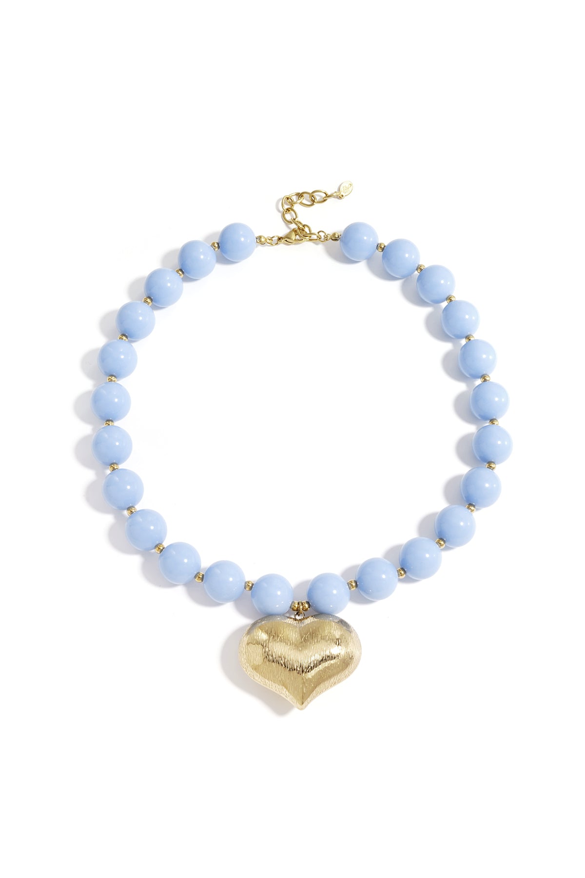 Bead necklace with hanging heart