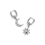 Squoval earrings with moon and star