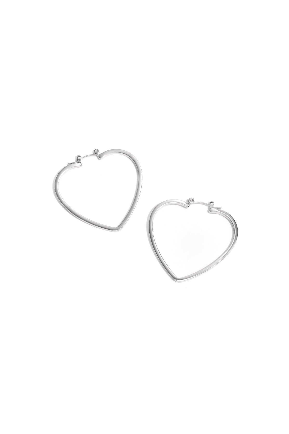 Minimalist heart hoop earrings