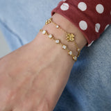 Clover bracelet with alternating stones
