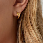 Hoop with mini heart earrings
