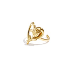 Ring with rose on heart