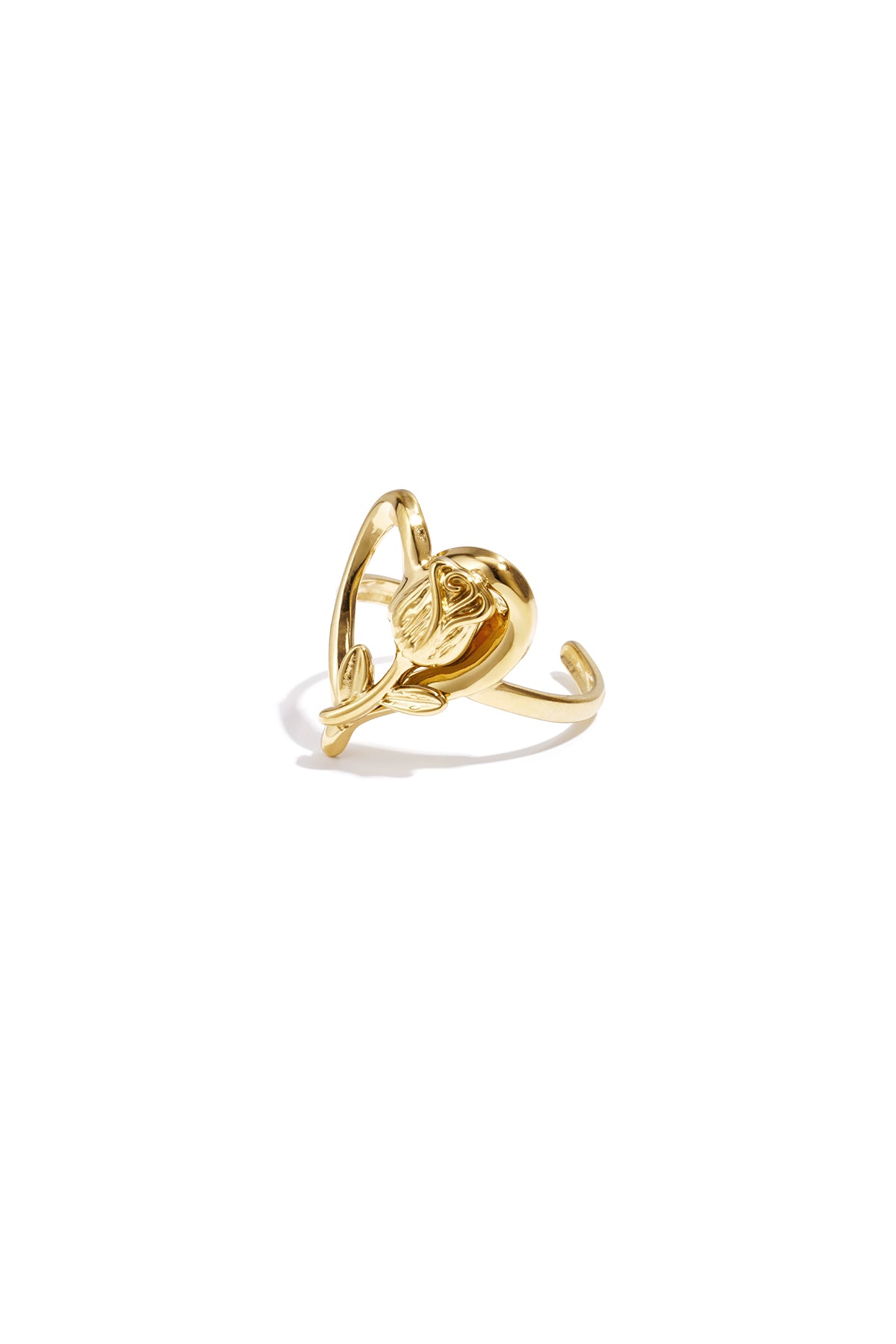 Ring with rose on heart