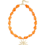 Bead necklace with sun charm