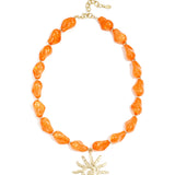 Bead necklace with sun charm