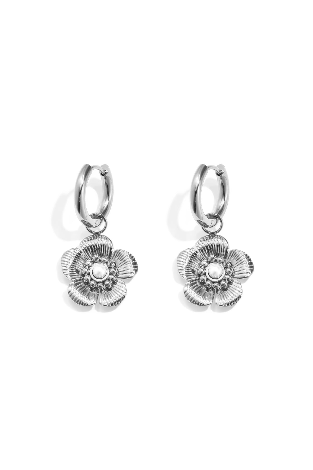 earring with cute flower pendant