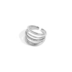 Stainless Steel Statement Rings lines Casual Daily Simple Series Women's jewelry