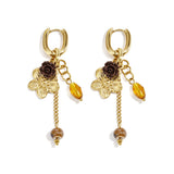 Stainless Steel Beads Earrings Flower Casual Daily Romantic Series Women's jewelry