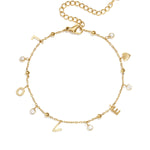 Love bracelet with dangling stones