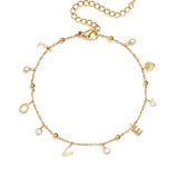 Love bracelet with dangling stones