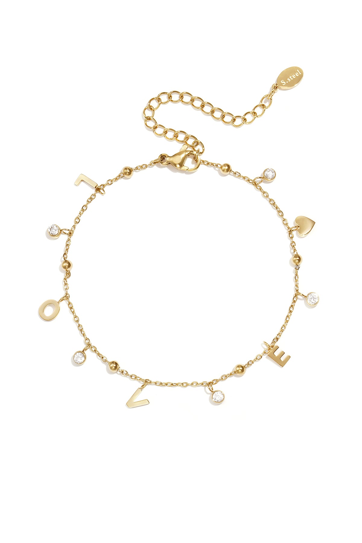 Love bracelet with dangling stones