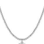 8mm hollow bead necklace with a flower